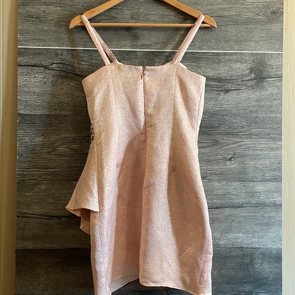 Pamella Roland Metallic Pearl Pink Evening Dress - Picture 6 of 9